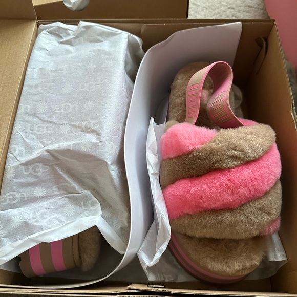 UGG disco slides platform pink and caramel - Picture 3 of 5